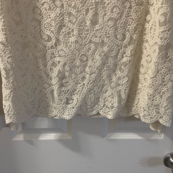 AEO Cream Scoop Neck Lace Back Sweater S - Picture 8 of 8